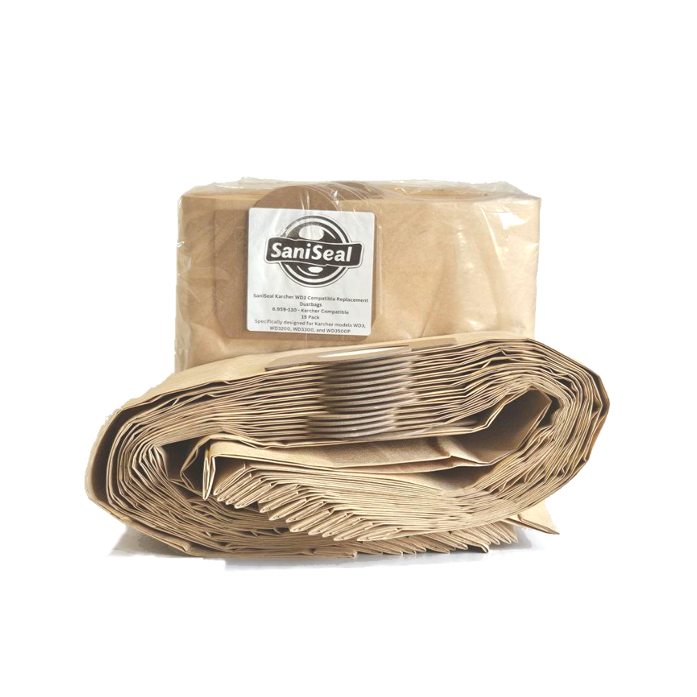 SaniSeal Kärcher compatible vacuum bags pack of 15 for WD1, WD3 and SE4001